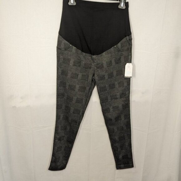 NWT Time and Tru Women's Maternity Jegging, Grey Plaid, size M (8-10) - Picture 4 of 7